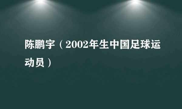 陈鹏宇（2002年生中国足球运动员）