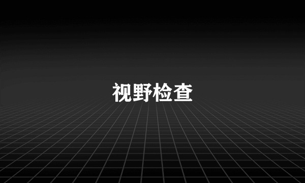 视野检查