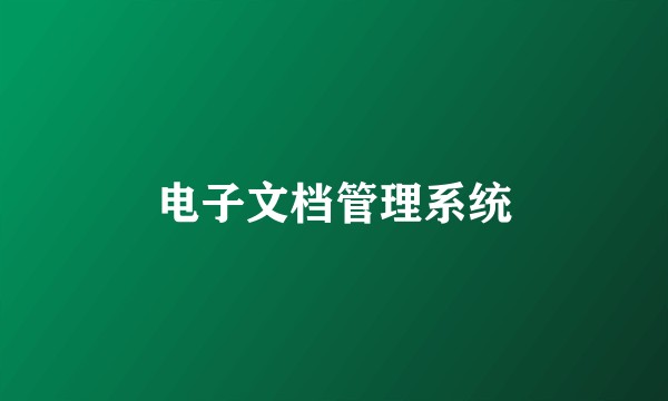 电子文档管理系统