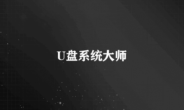 U盘系统大师
