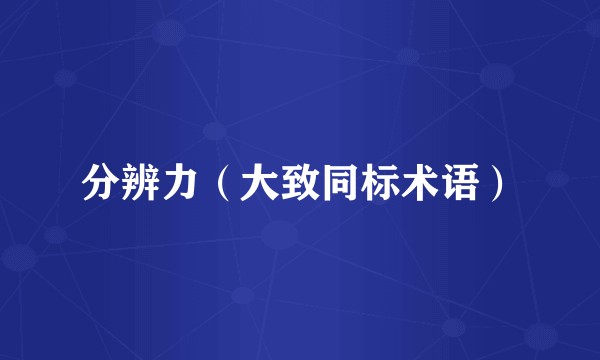分辨力(大致同标术语)