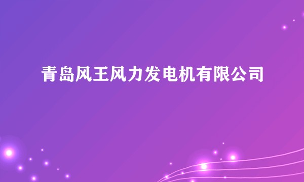 青岛风王风力发电机有限公司