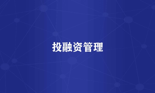 投融资管理
