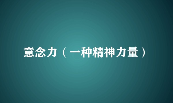 意念力（一种精神力量）
