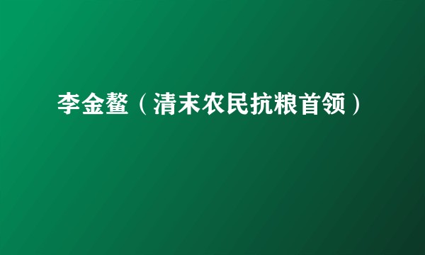 李金鳌（清末农民抗粮首领）