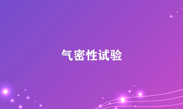 气密性试验