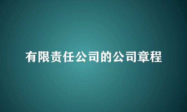 有限责任公司的公司章程