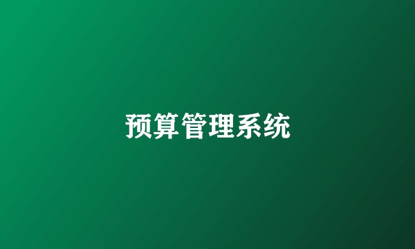 预算管理系统