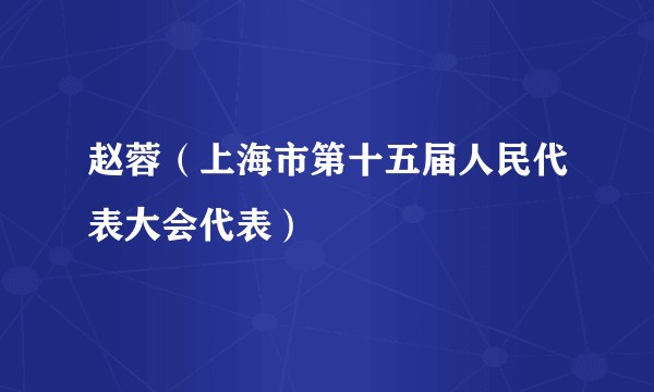 赵蓉（上海市第十五届人民代表大会代表）