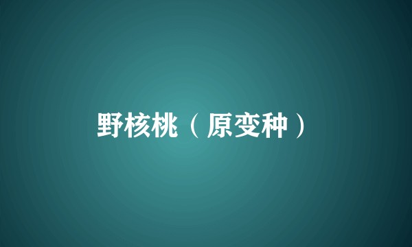 野核桃（原变种）