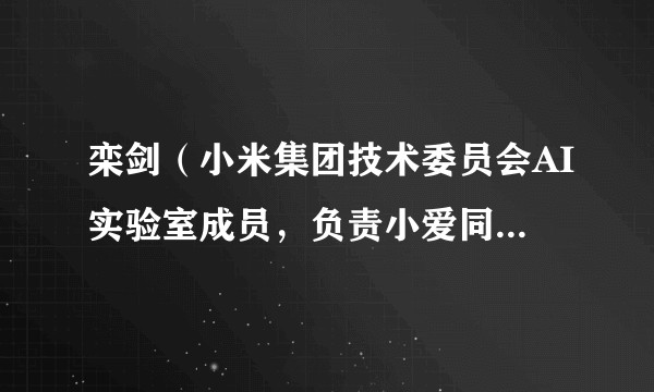 栾剑（小米集团技术委员会AI实验室成员，负责小爱同学云端能力建设）