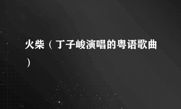 火柴(丁子峻演唱的粤语歌曲)