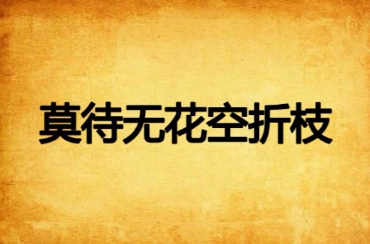 莫待无花空折枝（红袖添香作品）