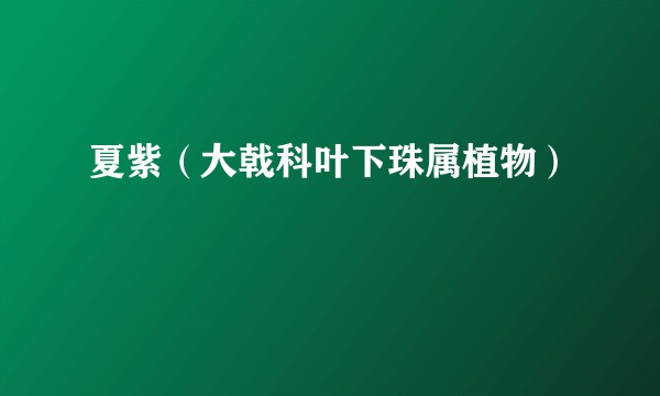 夏紫（大戟科叶下珠属植物）