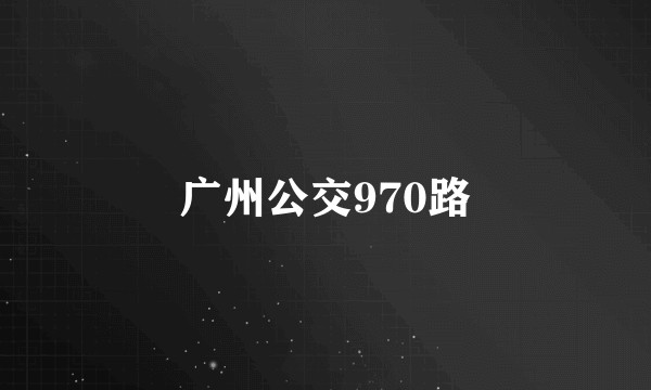 广州公交970路