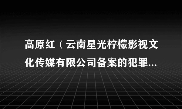 高原红（云南星光柠檬影视文化传媒有限公司备案的犯罪电视剧）