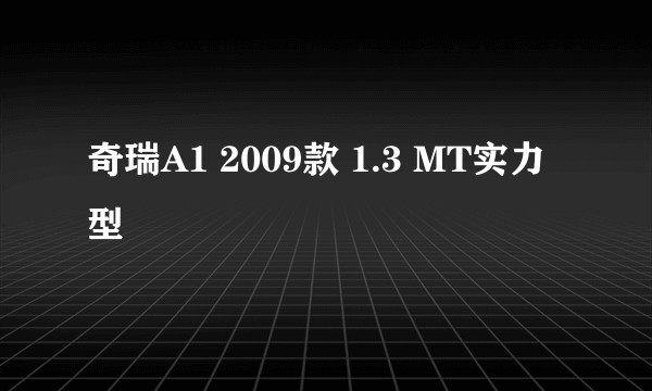 奇瑞A1 2009款 1.3 MT实力型