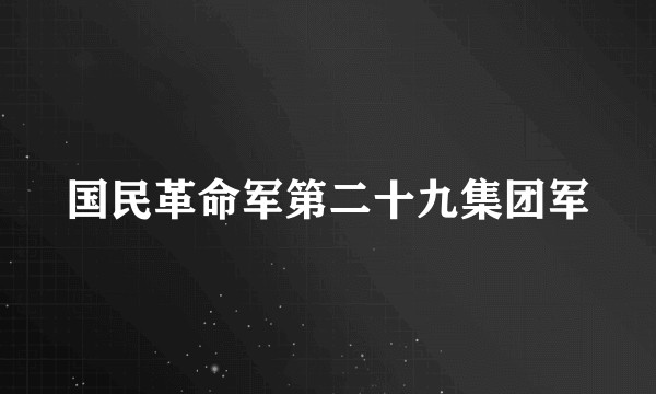 国民革命军第二十九集团军