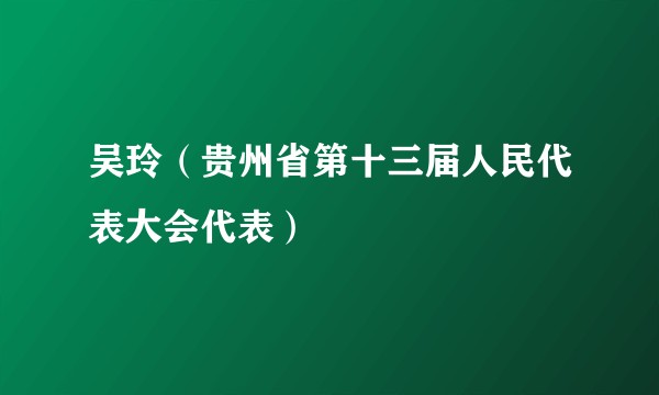 吴玲（贵州省第十三届人民代表大会代表）