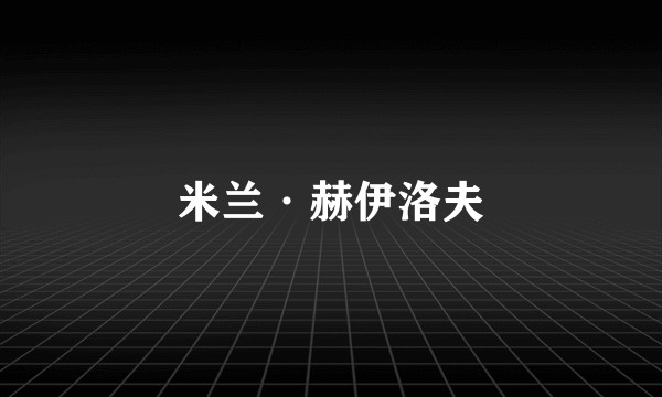 米兰·赫伊洛夫
