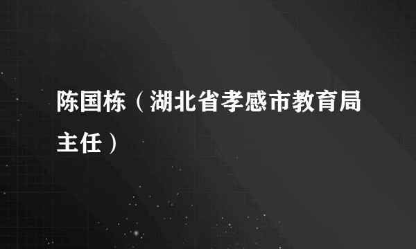 陈国栋（湖北省孝感市教育局主任）