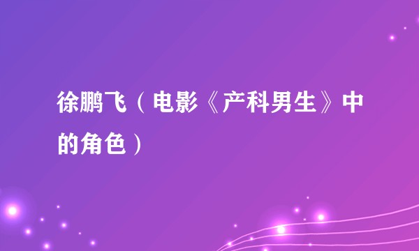 徐鹏飞（电影《产科男生》中的角色）