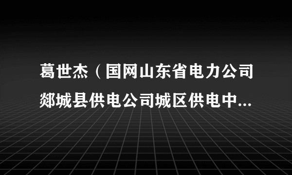 葛世杰(国网山东省电力公司郯城县供电公司城区供电中心副主任)