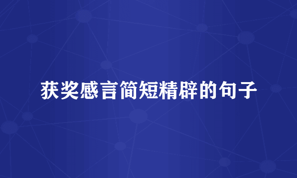 获奖感言简短精辟的句子
