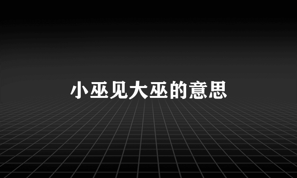 小巫见大巫的意思