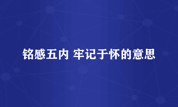 铭感五内 牢记于怀的意思