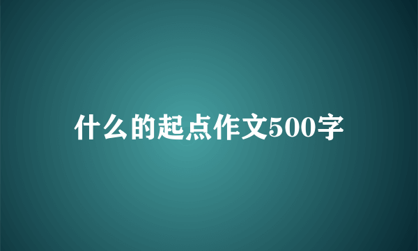 什么的起点作文500字