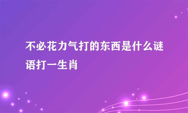 不必花力气打的东西是什么谜语打一生肖
