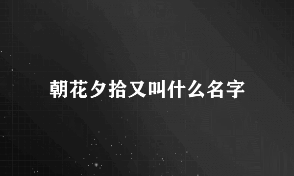 朝花夕拾又叫什么名字