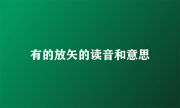 有的放矢的读音和意思