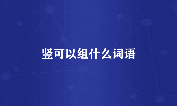 竖可以组什么词语