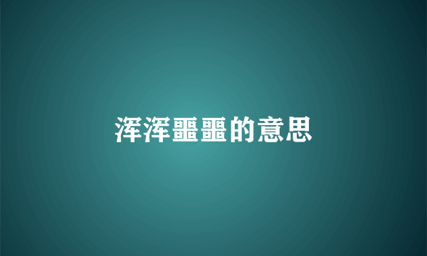 浑浑噩噩的意思