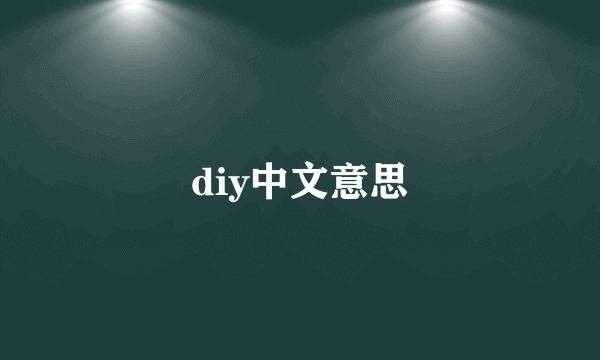 diy中文意思