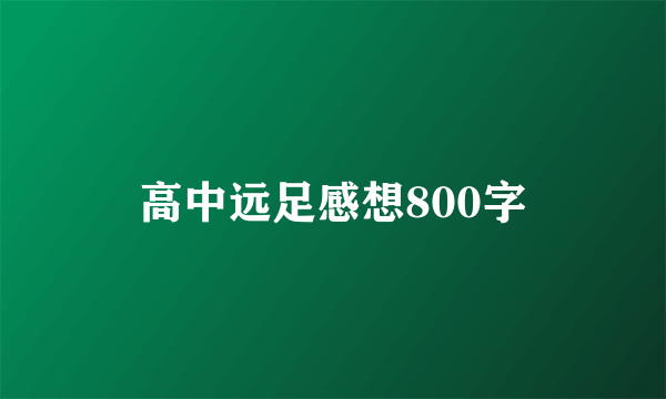 高中远足感想800字
