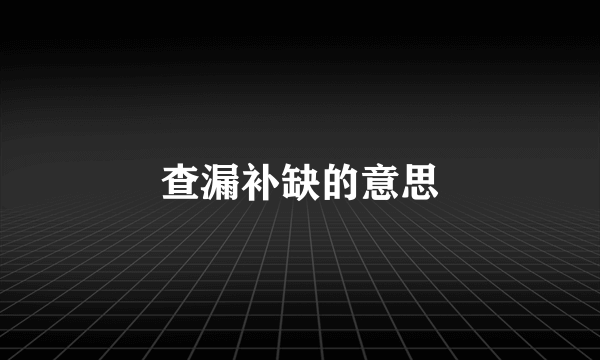 查漏补缺的意思
