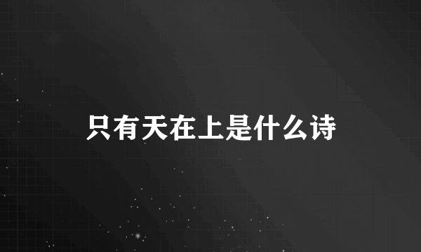 只有天在上是什么诗