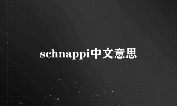 schnappi中文意思