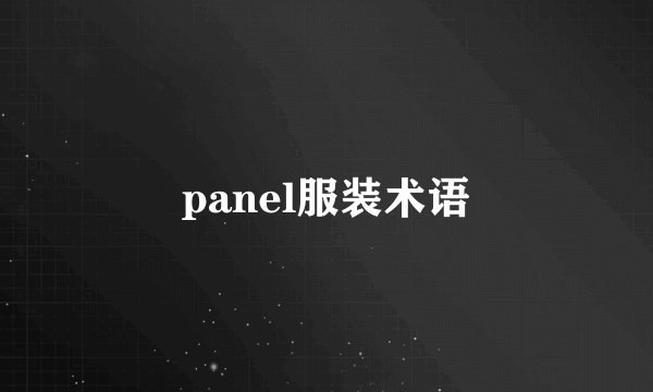 panel服装术语