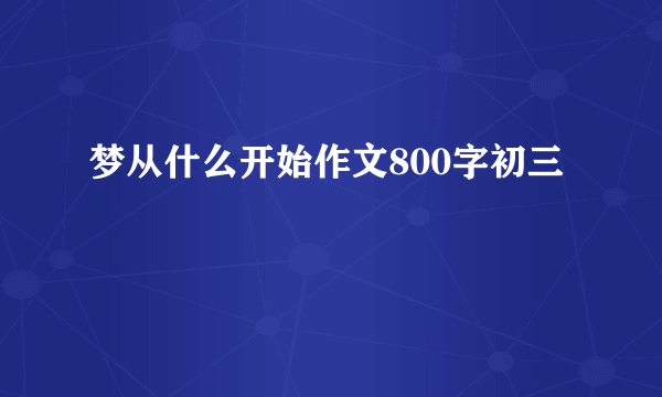 梦从什么开始作文800字初三