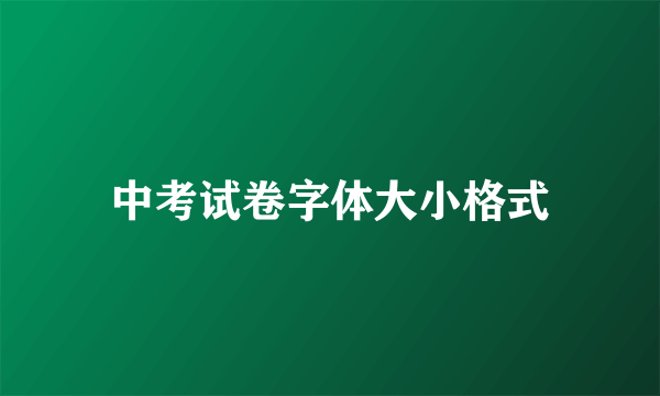 中考试卷字体大小格式