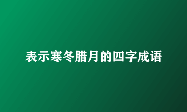 表示寒冬腊月的四字成语