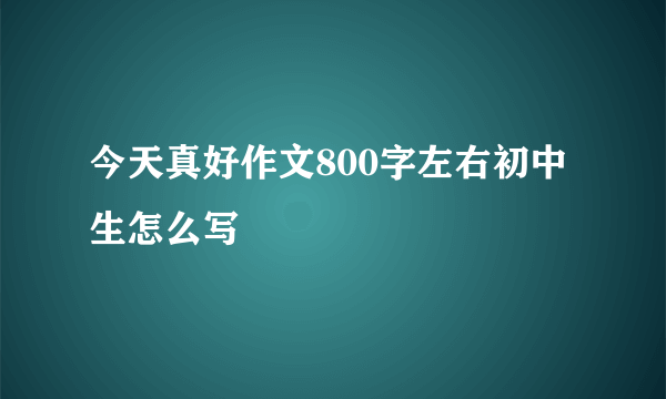 今天真好作文800字左右初中生怎么写