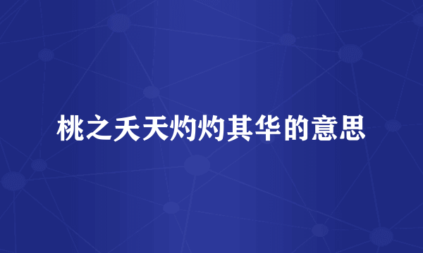 桃之夭天灼灼其华的意思