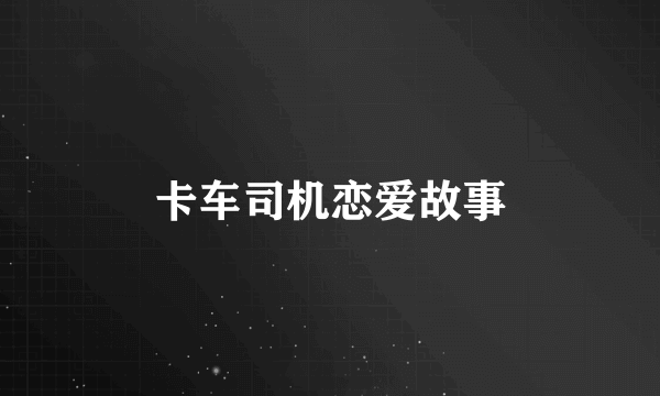 卡车司机恋爱故事