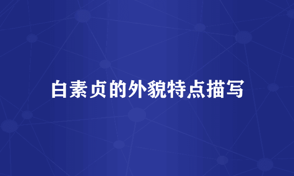 白素贞的外貌特点描写