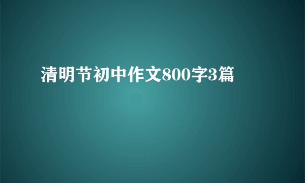 清明节初中作文800字3篇